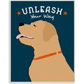 Stupell Industries Unleash Your Wag Phrase Dog Wall Décor, Wood, 13 x 0.5 x 19-in