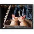Stupell Industries兔子夫妇浪漫摩天轮吻小宠物墙装饰，黑色框，11 x 1.5 x 14英寸