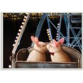 Stupell Industries Rabbit Couple Romantic Ferris Wheel Kiss Small Pet Wall Décor, Wood, 10 x 0.5 x 15-in