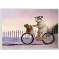 Stupell Industries Bunny Rabbit on Bike by Nautical Beach Small Pet Wall Décor, Wood, 13 x 0.5 x 19-in
