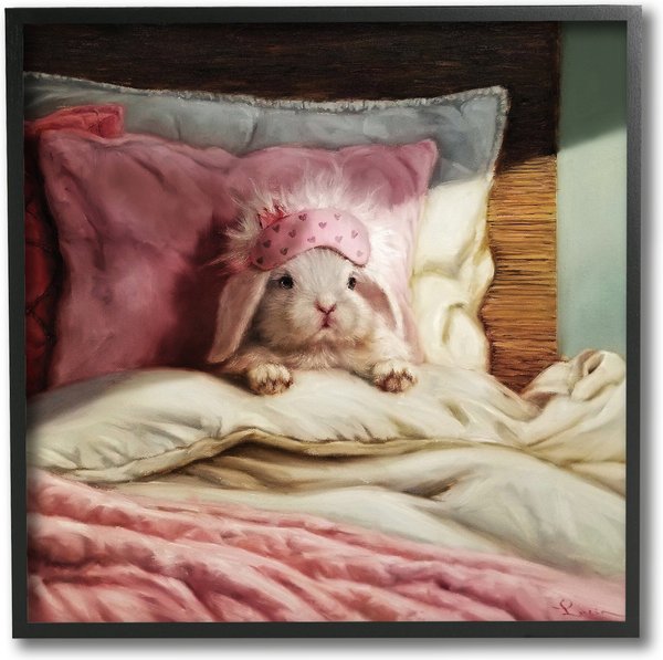 Stupell Industries Bunny Rabbit Resting in Bed Small Pet Wall Décor, Black Framed, 12 x 1.5 x 12-in slide 1 of 7