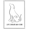 Stupell Industries Life's Better Dog Wall Décor, Wood, 10 x 0.5 x 15-in