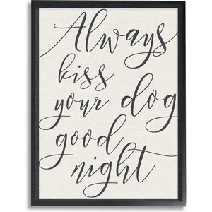 Stupell Industries Always Kiss Your Dog Goodnight Dog Wall Décor, Black Framed, 16 x 1.5 x 20-in