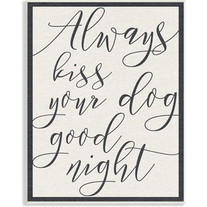 Stupell Industries Always Kiss Your Dog Goodnight Dog Wall Décor, White Framed, 16 x 1.5 x 20-in