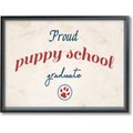 Stupell Industries Proud Puppy School Grad Paw Print, Black Framed, 16 x 1.5 x 20-in