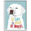 Stupell Industries Be Silly Be Kind Be Honest Light Blue Poster Style Dog Wall Décor, Wood, 10 x 0.5 x 15-in