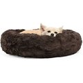 Best Friends by Sheri Calming Lux Fur Donut Cuddler Bolster Cat & Dog Bed, Mink, Small