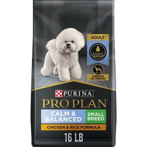 Purina Pro Plan Calm & Balanced Small Breed Chicken & Rice Formula Dog Dry Food, 16-lb bag