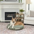 Bark & Slumber Polyfill Round Lounger Pillow Dog Bed w/ Removable Cover, Ollie Green, Large
