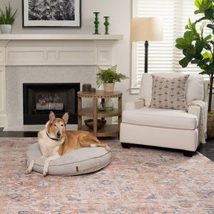 Bark & Slumber Polyfill Round Lounger Pillow Dog Bed w/ Removable Cover, Henry Houndstooth, Large