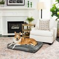 Bark & Slumber Polyfill Rectangular Lounger Pillow Dog Bed w/ Removable Cover, Good Boy Grey, Large