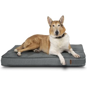 Bark & Slumber Foam Lounger Rectangular Pillow Dog Bed w/ Removable Cover, Good Boy Grey, Large