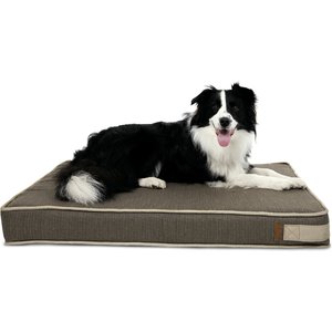Bark & Slumber Foam Lounger Rectangular Pillow Dog Bed w/ Removable Cover, Bentley Brown, Medium