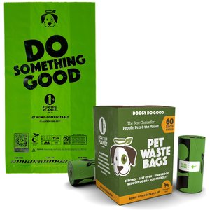Doggy Do Good Certified Compostable Premium Dog & Cat Waste Bags, 60 count