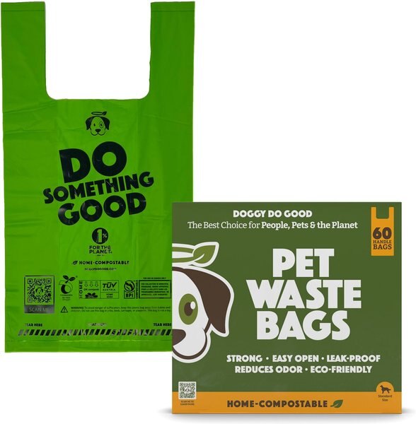 Doggy Do Good Certified Compostable Premium Dog & Cat Waste Bags - Handle Bags, 60 count slide 1 of 8