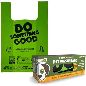 Doggy Do Good Certified Compostable XL Premium Dog & Cat Waste Bags - Handle Bags On A Roll, 30 count