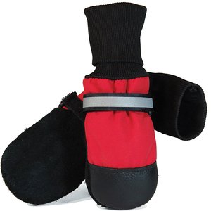 Muttluks Original Fleece-Lined Winter Dog Boots, 4 count, Red, X-Large