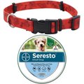 SecureAway Flea Collar Protector, Red Bones, Small + Seresto Flea & Tick Collar for Dogs, up to 18 lbs