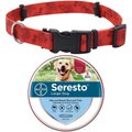 SecureAway Flea Collar Protector, Red Bones, Medium + Seresto Flea & Tick Collar for Dogs, over 18 lbs