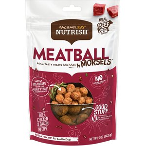 Rachael Ray Nutrish Meatball Morsels, Beef, Chicken & Bacon Recipe Grain-Free Dog Treats, 5-oz bag