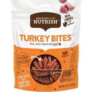 Rachael Ray Nutrish Turkey Bites Hickory Smoke Bacon Recipe Grain-Free Dog Treats, 5-oz bag