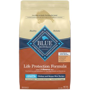 Blue Buffalo Life Protection Formula Large Breed Senior Chicken & Brown Rice Recipe Dry Dog Food, 34-lb bag