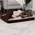 FurHaven Berber & Suede Blanket Top Cooling Gel Cat & Dog Bed, Espresso, Large