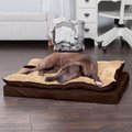 FurHaven Mink Fur & Suede PillowTop Orthopedic Cat & Dog Bed, French Roast, Large