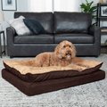 FurHaven Mink Fur & Suede PillowTop Orthopedic Cat & Dog Bed, French Roast, Jumbo