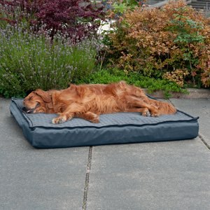 FurHaven Quilt Top Orthopedic Convertible Indoor/Outdoor Cat & Dog Bed, Calm Blue, Jumbo