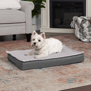 FurHaven Quilt Top Orthopedic Convertible Indoor/Outdoor Cat & Dog Bed, Gray, Medium