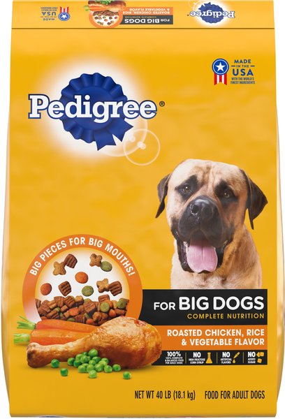 Pedigree Big Dogs Adult Complete Nutrition Large Breed Roasted Chicken Flavor Dry Dog Food, 40-lb bag slide 1 of 9