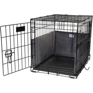 Pet Dreams Luxe Velour Dog Crate Bumper, Graphite Grey, XX-Large