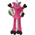 goDog Checkers Skinny Pig Squeaker Dog Toy, Pink, Small