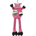 goDog Checkers Skinny Pig Squeaker Dog Toy, Pink, Large