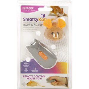 SmartyKat Race 'N Chase Electronic Remote Control Mouse Cat Toy, Orange, Medium