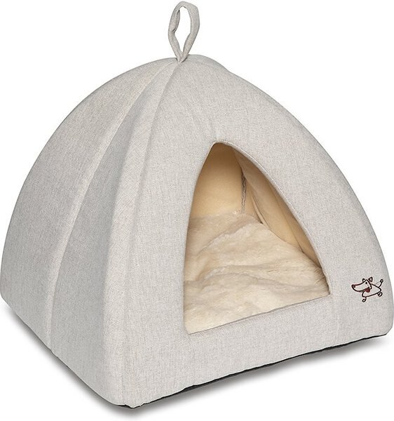 Best Pet Supplies Dog & Cat Soft Tent-Bed, Sand Linen, Medium slide 1 of 5