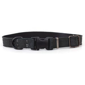 Euro-Dog Celtic Sport Style Luxury Leather Dog Collar, Black, Medium 