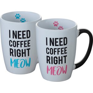 Pounce & Fetch Sip of Art Mug W. Pet Saying Ceramic Coffee Mug Set, 15-oz, Style Varies