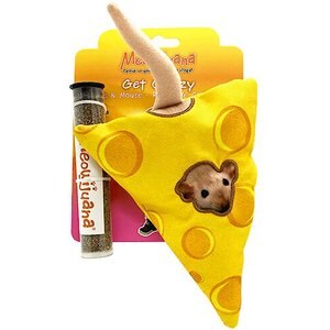 Meowijuana Get Cheesy Mouse & Cheese Refillable Plush Cat Toy with Catnip