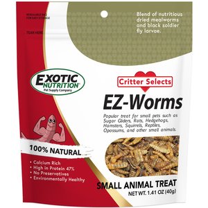 Exotic Nutrition Critter Selects EZ-Small Pet Worm Treat, 1.41-oz bag