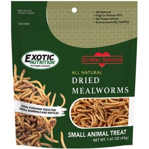 Exotic Nutrition Critter Selects Dried Mealworm Small Pet Treat, 1.41-oz bag