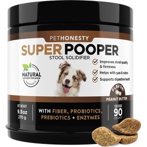 PetHonesty Super Pooper Peanut Butter Flavored Soft Chews Digestive Dog Supplement, 90 count