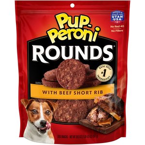 Pup-Peroni Rounds Beef Short Rib Dog Treats, 20.5-oz pouch