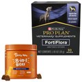 Purina Pro Plan Veterinary Diets FortiFlora Powder Digestive Supplement + Zesty Paws Core Elements 8-in-1 Chicken Flavored Chews Multivitamin for Dogs