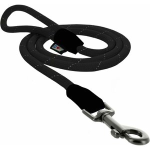Pawtitas Reflective Rope Dog Leash, 6-ft, Black, Small