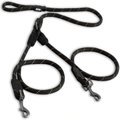 Pawtitas 2 Dog Reflective Rope Dog Leash, Black, Small