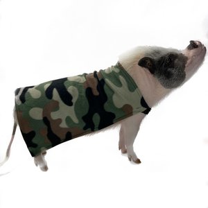 Morty's Pig Clothes Easy-on Elastic Fleece Cloak Dog, Cat & Horse Sweater, Camo, X-Small