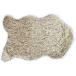 Precious Tails Luxe Fur Dog Crate Mat, Mocha, Small