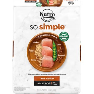NUTRO SO SIMPLE Adult Chicken & Rice Recipe Natural Dry Dog Food, 12-lb bag